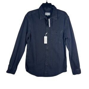 American Eagle Classic Fit Black Denim Button Down‎ Shirt Mens Size Small NEW